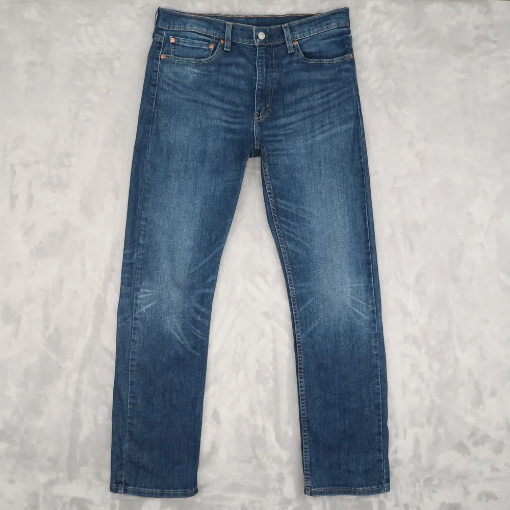 Levi's Jeans Mens 34x32 Fits 33x31.5 Blue 513 Slim Straight Stretch 08513-0934